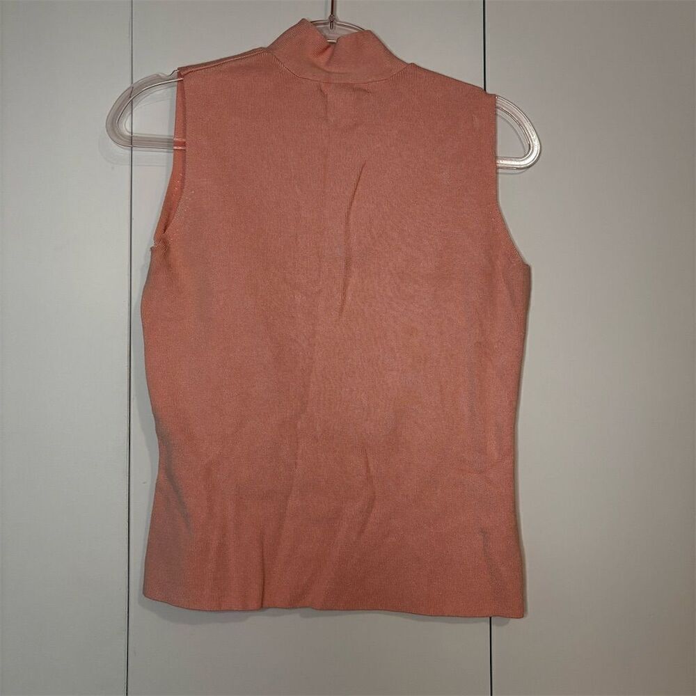 Isaac Mizrahi for Target Women's Coral Sleeveless Turtleneck Blouse L - Picture 2 of 5